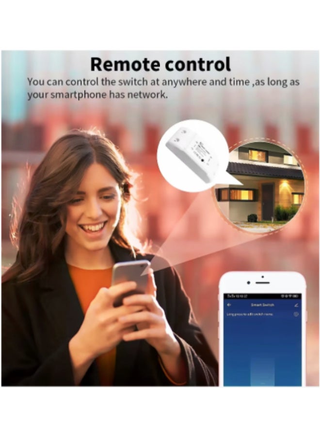 Smart WiFi Wireless Switch Module 10A  Smart Home Relay – Alexa & Google Home Compatible, Smart Life App, Remote Control your home appliances anywhere in the world, Timer & Scene, No Hub Required - Image 4